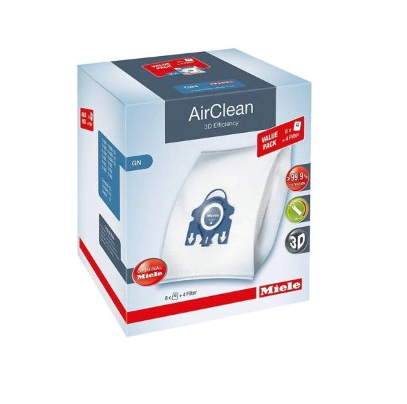 MIELE AIRCLEAN VACUUM FILTER & BAGS (3D G/N VALUE PACK) 8 BAGS, 2 MOTOR FILTERS, 2 AIRCLEAN FILTERS- 10455150
