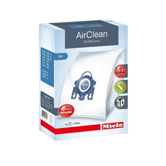 MIELE AIRCLEAN VACUUM FILTER & BAGS (3D G/N DUSTBAGS) 4 BAGS, 1 MOTOR FILTER, 1 AIRCLEAN FILTER - 10123210